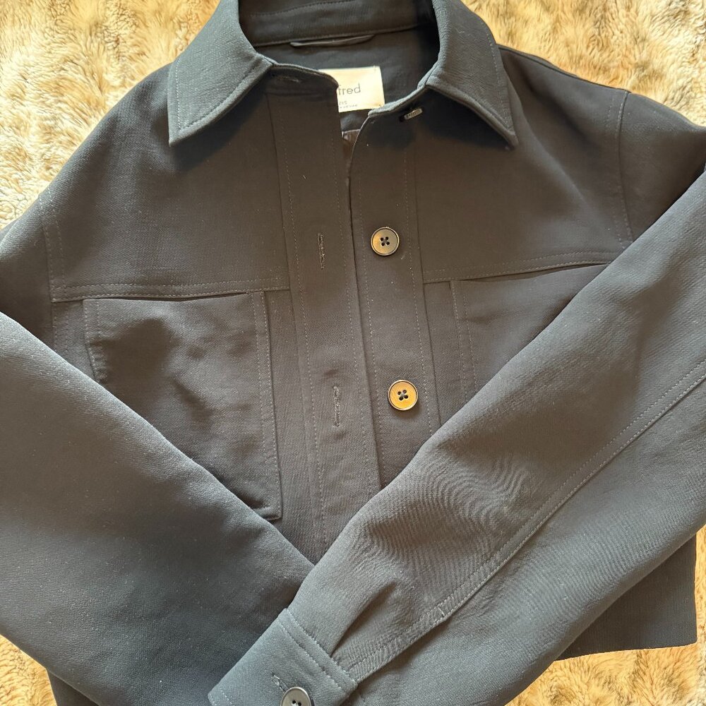 BLACK ARITZIA CROPPED DRESS JACKET - SIZE 2XS